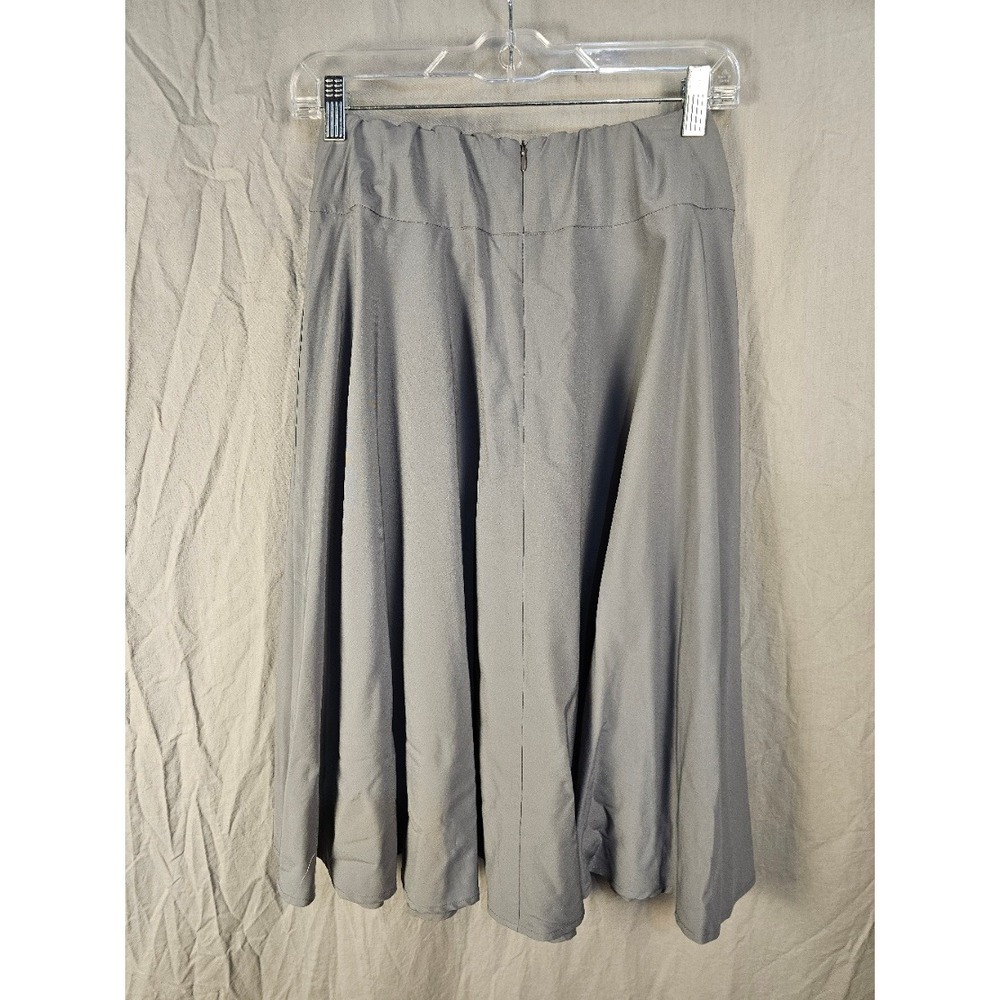 Belle Poque Grey Tie Waist Midi A-Line Skirt Women Size Medium New